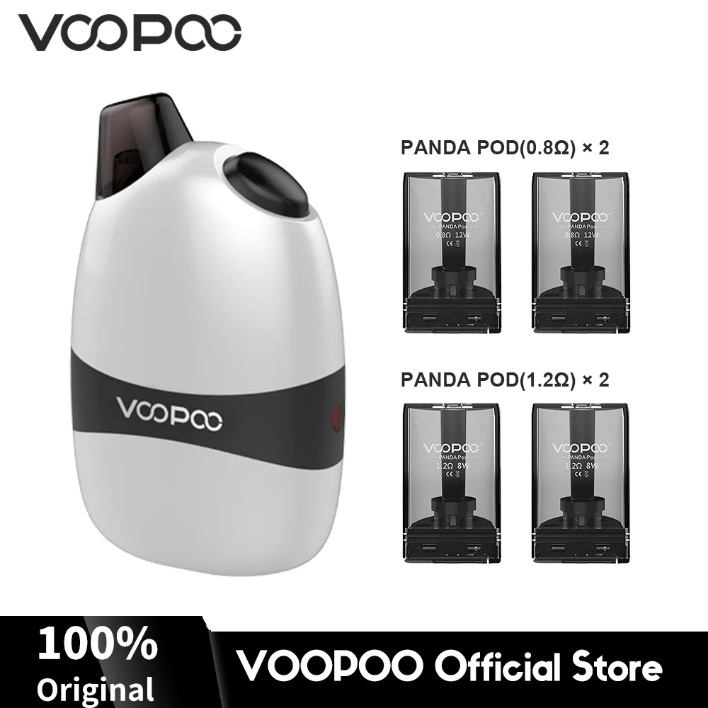 

Original VOOPOO Panda AIO Pod Kit 1100mAh Battery 5ml Pod Cartridge 0.8ohm 1.2ohm Coils All-In-One Pod E Cigarette Pod System