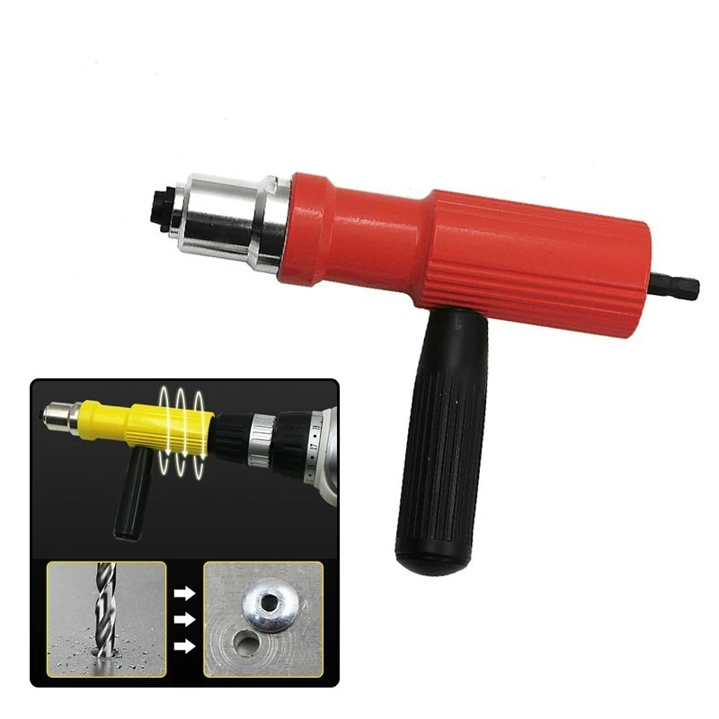 LAMEZIA Electricity Pull Rivet Conversion Nut Insert Riveting Adapter Gun Set Hand Drill Riveter Nail Power Tool Accessory