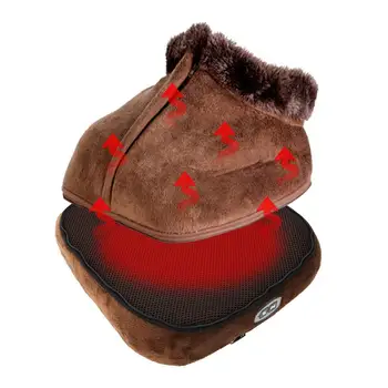 

Velvet Electric Heated Foot Warmer Massager Big Slipper Washable Non-slip Foot Warmer Cushion Winter Warming Slipper Heated Pad