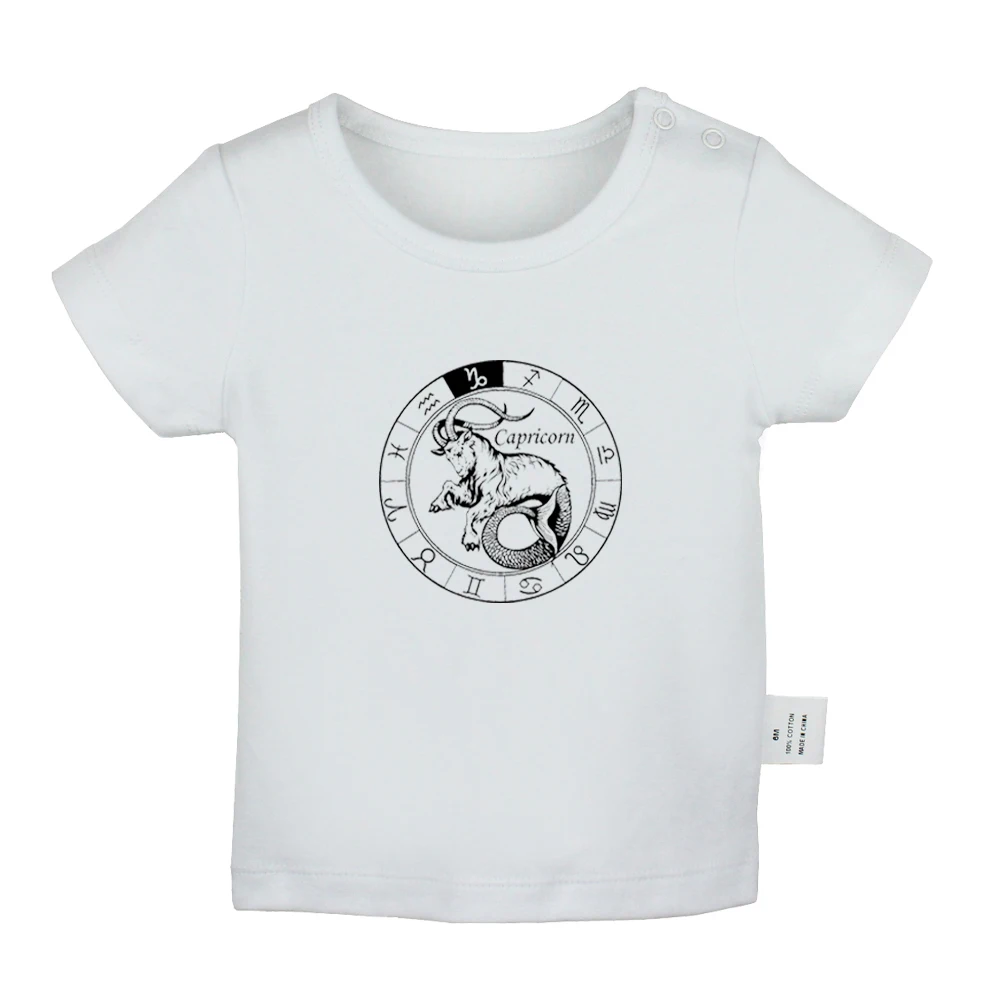 YbBabyYW2021D Cозвездие Скорпион Virgo Aquarius Capricorn Pisces; футболки для новорожденных; однотонные футболки с короткими рукавами для малышей - Цвет: YbBabyYW2021D