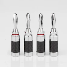 

Preffair 8/12PCS Carbon Fiber Speaker Banana Plug Connector Brass Rhodium Plated Speaker Audio Video Banana Connectors