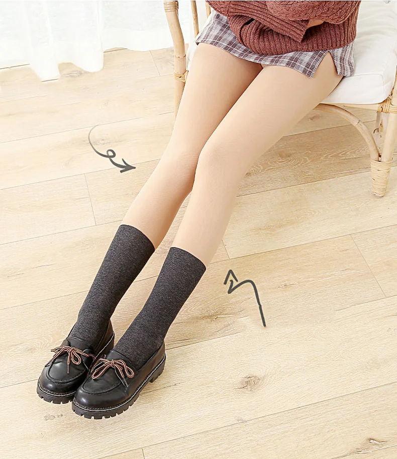 210g New black skin winter thicken plus velvet big size warm tights women pantyhose sexy rajstopy collant femme tight thick 088