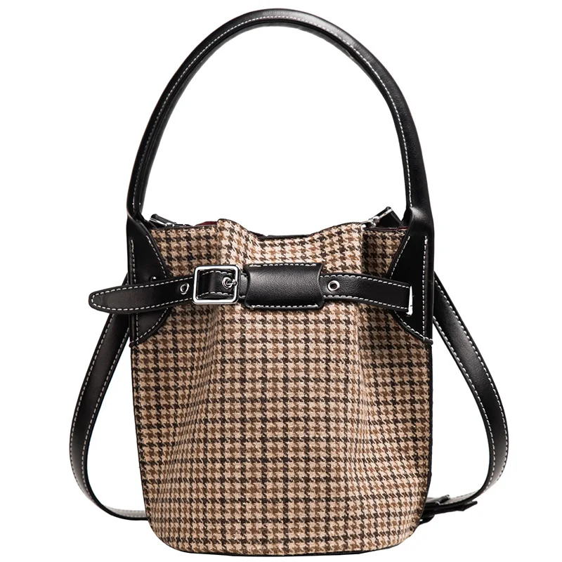 Wallike Designer Bags Brand Women Bags Leather Bucket Bag Single-Shoulder Crossbody Bags For Women Sac A Main Femme Black - Цвет: black