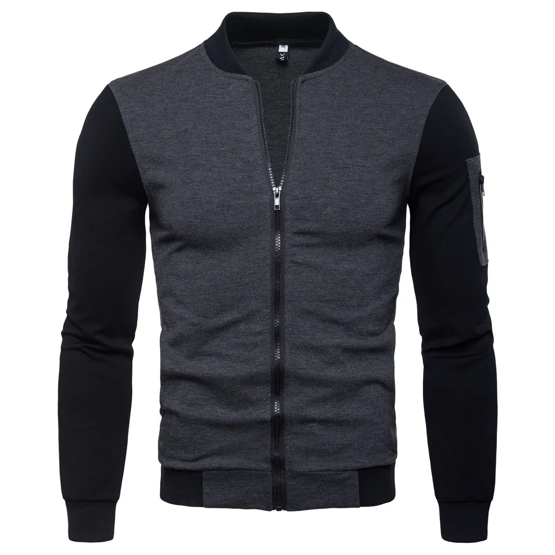 

2018 Spring And Autumn New Style Europe And America Men Mixed Colors Slim Fit Elegant Jacket Stand Collar Versatile Cardigan Lar