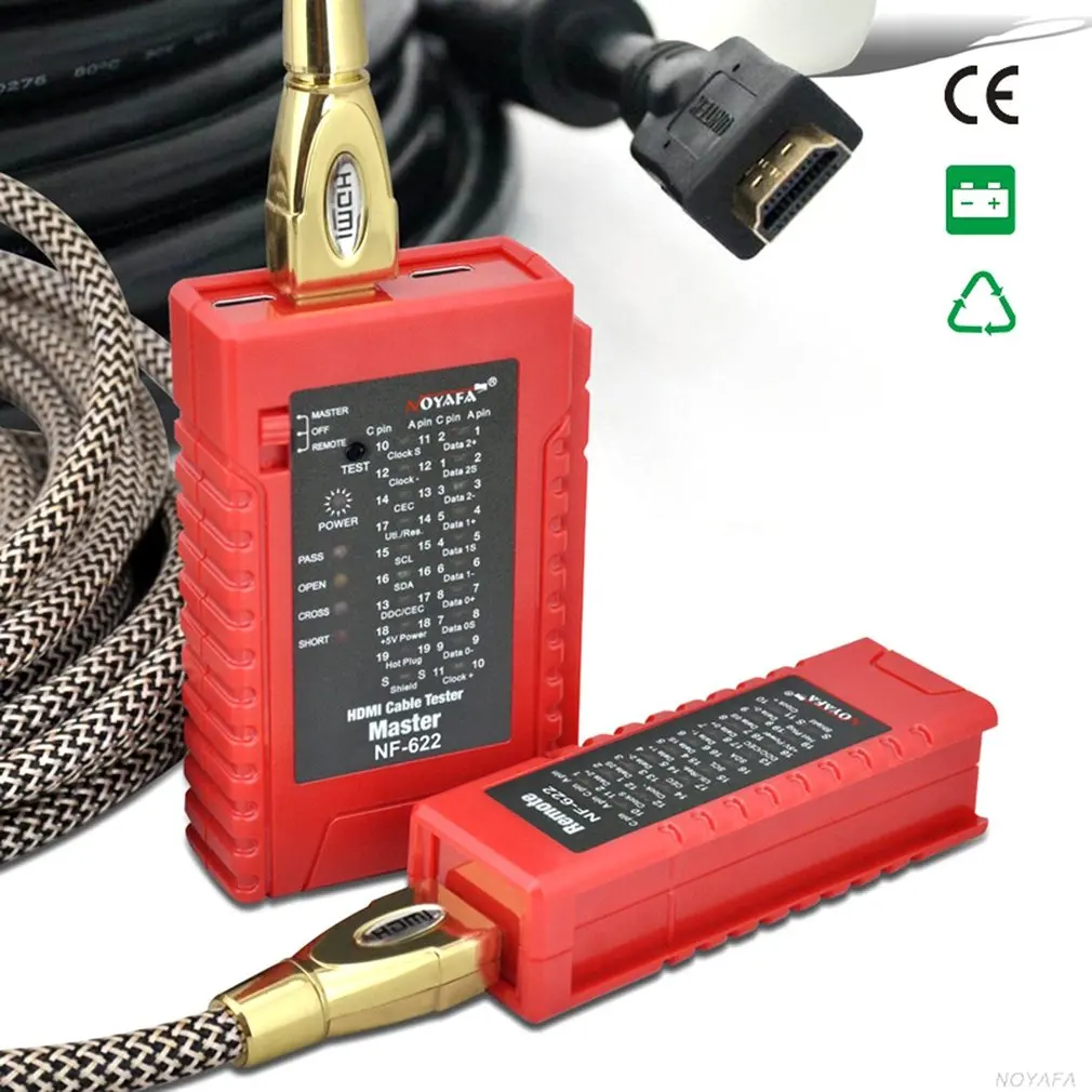 NOYAFA NF-622 HDMI Провод тестер HD провода тестер детектор проверка беспорядок короткий открытый и перекрестный статус HDMI кабелей