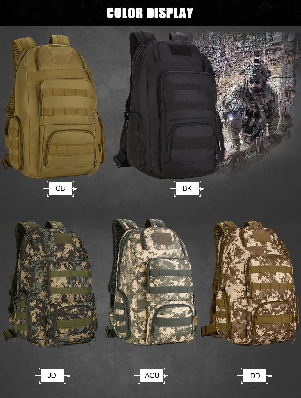 SINAIRSOFT Военная Униформа тактический рюкзак 40L 15 дюйм(ов) ов) ноутбука для мужчин Спорт Отдых Открытый рыбацкий Рюкзак Восхождение LY2018