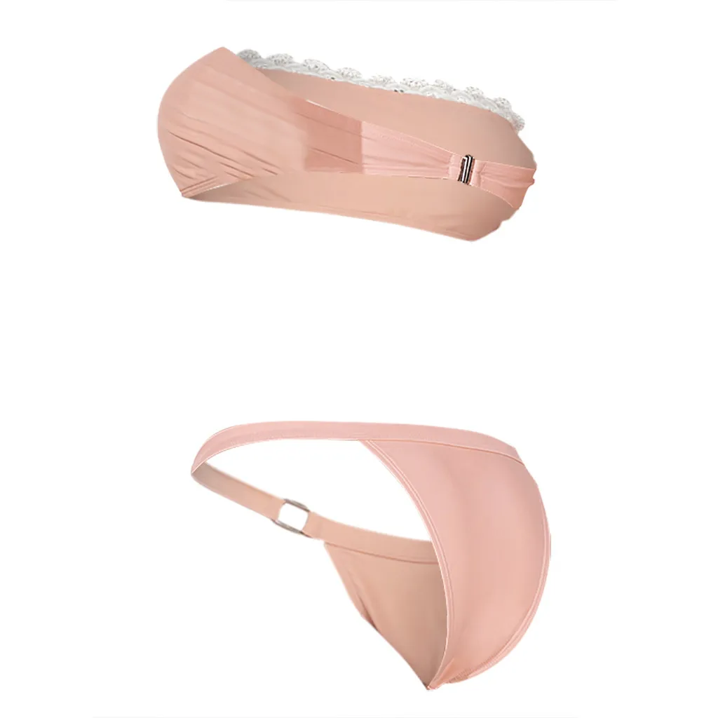 KANCOOLD Sexy Swimwear Two-Piece Solid Halter Padded Push up Swimming Suit For Women Swimsuit Push-up Beachwear Suit Set Beach39