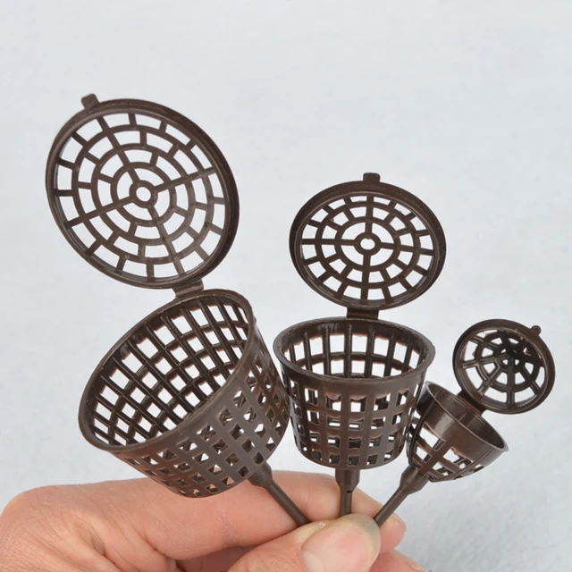 50Db Műanyag Ültetési Műtrágya Kosarak Bonsai Szerszám Megtermékenyítés Borítóval - Kávé/M/L Méret - Image 2