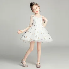 Свадебное платье с цветами для девочек и мальчиков детское платье принцессы Пышное трикотажное платье в западном стиле для девочек