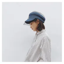 01912-yuchun-lr сетчатая Классическая Стильная джинсовая ткань модные женские козырьки женская шляпа для отдыха