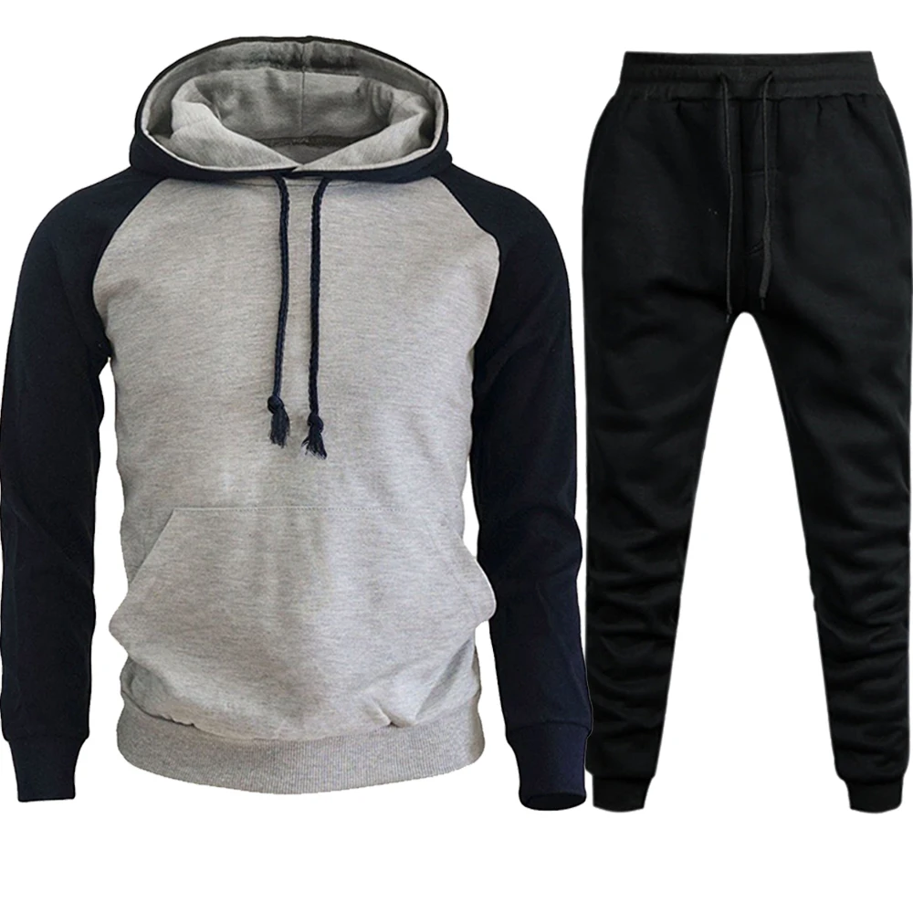 dark blue gray Мужские наборы с принтом толстовки с капюшоном с изображением Иисуса призвание принять или отклонить повседневные Пуловеры уличная толстовка с капюшоном Толстовка брюки для мужчин - Цвет: dark blue gray