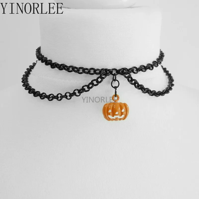 Женский чокер с подвеской в виде тыквы черная цепочка на Хэллоуин | Украшения и