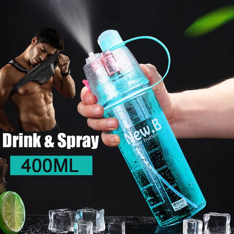 400 ML Water Creative Spray Water Cup Simple Cooling Physical Exercise Spray Water Bottle Household Drink Camping Sport PC