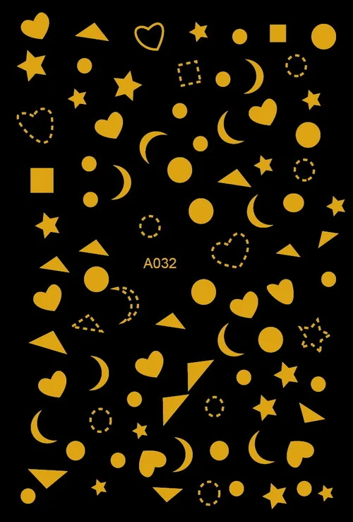 3D наклейки для дизайна ногтей Dream Moon и Stars, самоклеющиеся наклейки, дизайн для маникюра, снежный цветок, наклейки для украшения ногтей - Цвет: A032 gold