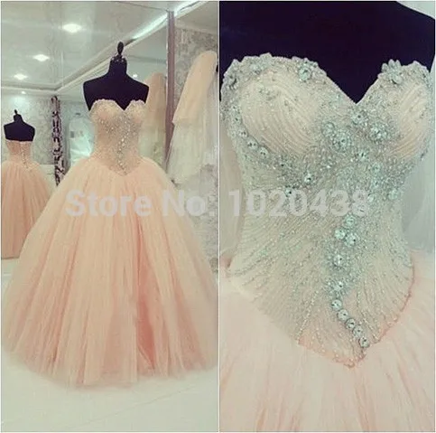 

Actual Photo Quinceanera prom gown 2018 Ball sweetheart crystal beaded evening vestido de festa Mother of the Bride Dresses