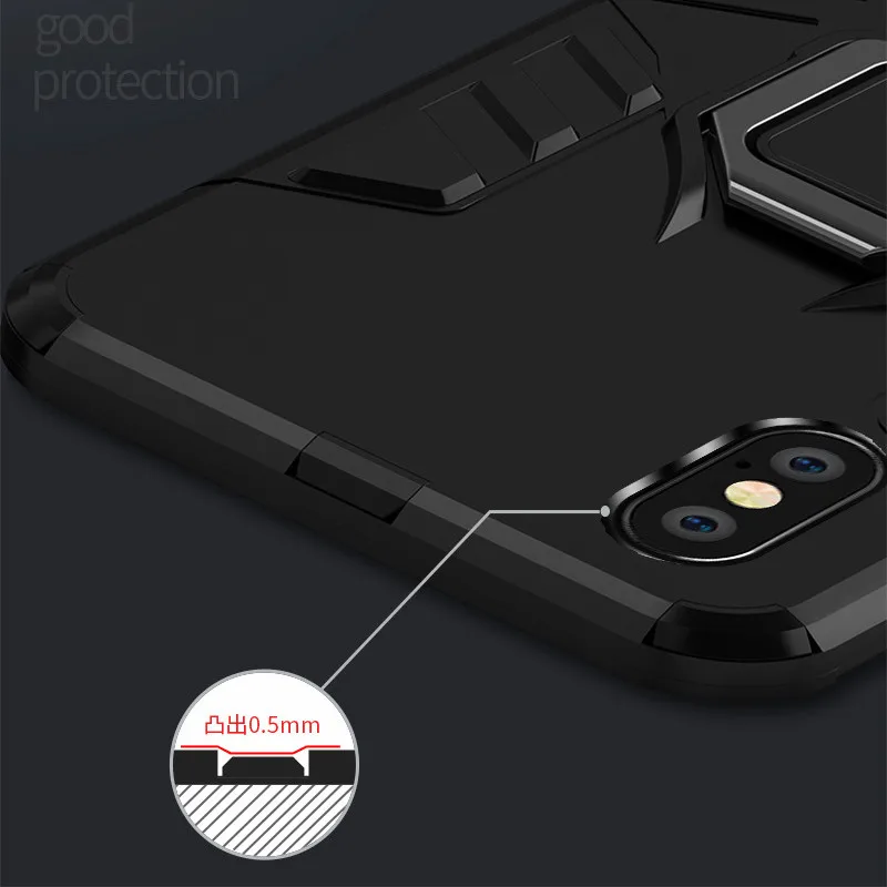 Противоударный бронированный чехол для huawei Honor 8X 10i Note View 10 Lite 20i 20 Pro Play Stand держатель Автомобильный чехол для телефона с кольцом Capa