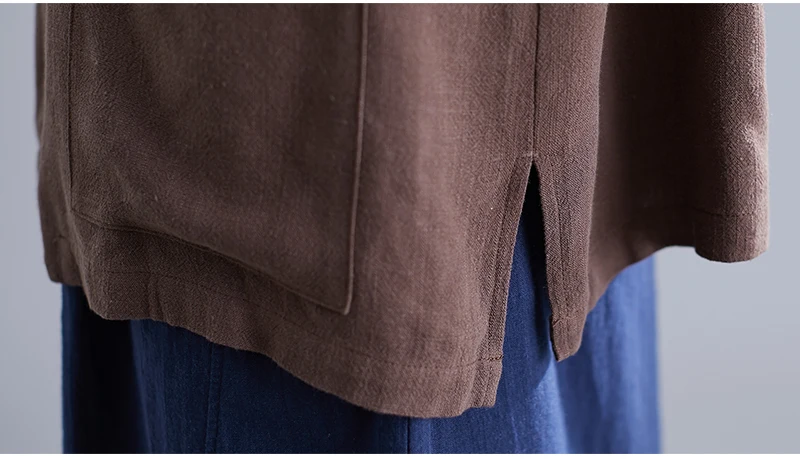 Flax Suit Jacket Women's Spring And Autumn New Style Artistic Large Size Mid-length Casual Retro Slimming Cotton Linen Tops