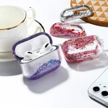 

Liquid Quicksand Glitter Case For Airpods Pro Case Cover wireless Bluetooth Earphone Transparent Headphone Cover On Air Pods 3