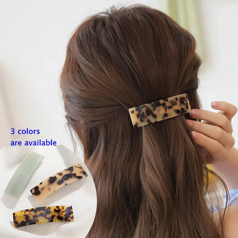 

CHIMERA Simple Stylish Acrylic French Barrette Hairpin for Women Thick Hair Fashion Geometry Rectangle Hair Clips Hairgrip Clamp
