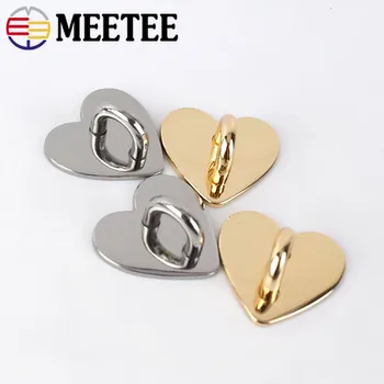 

Meetee 4/10pcs Metal Heart O&D Ring Side Clip Buckle Hardware Hook Accessories DIY Bag Arch Bridge Side Pendant Hang Buckle