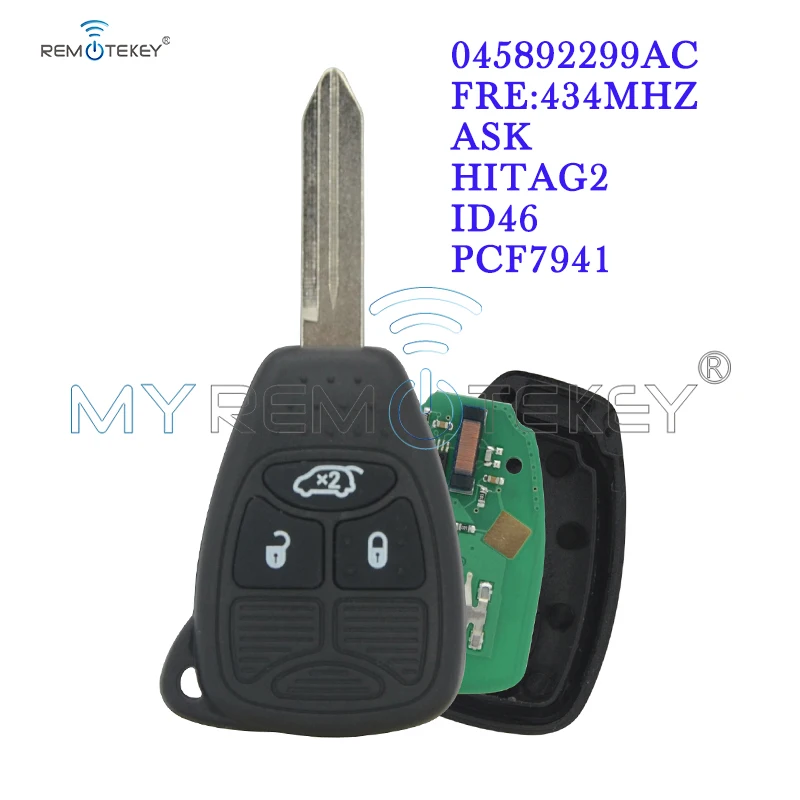 Пульт дистанционного управления Remtekey 3 кнопки 434 МГц для Dodge JCUV JEEP Compass Chrysler 300C Sebring