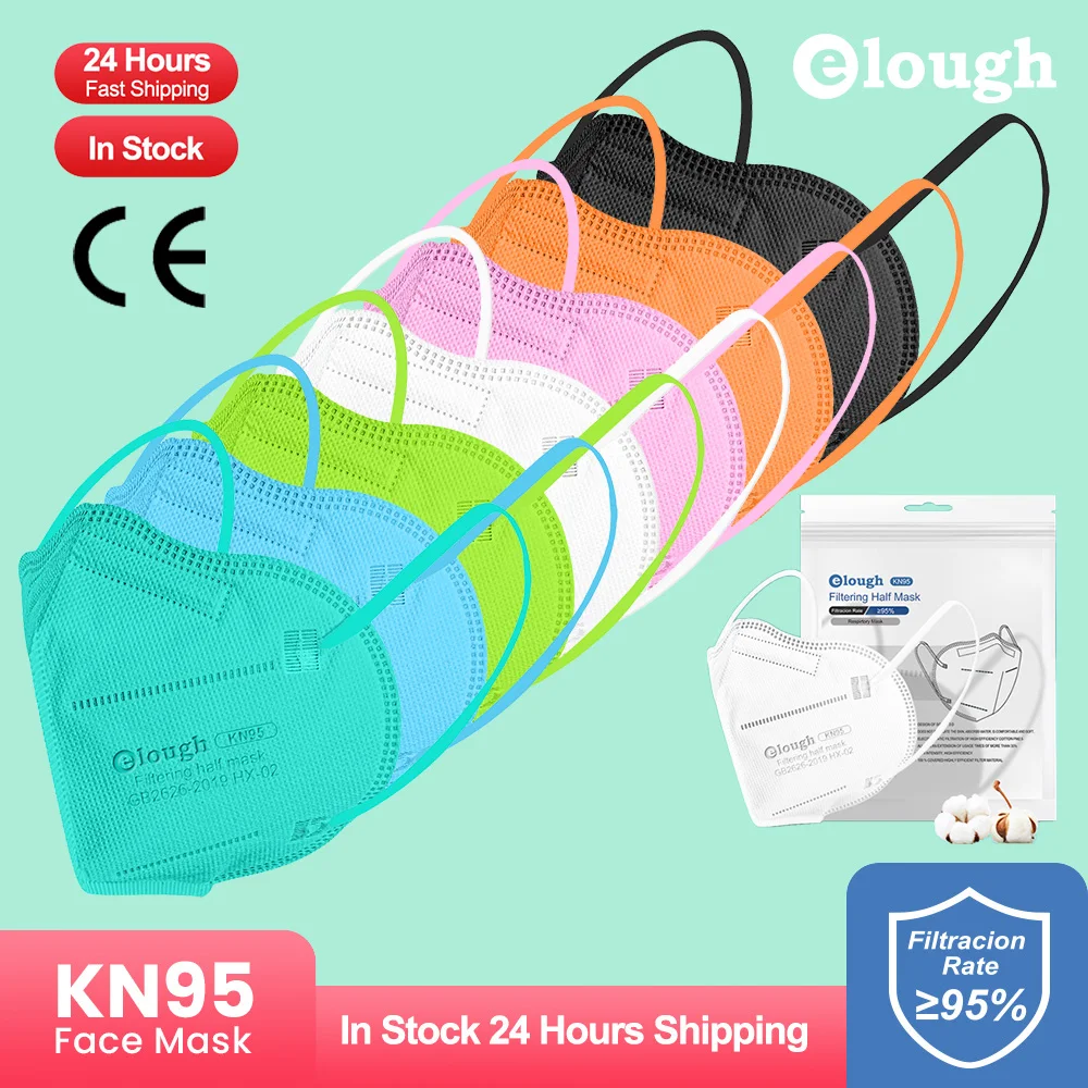 Elough women colores kn95 masks ffp2kn95 maske ffp2 mascarilla fpp2 homologada dust ffp2mask masque noir Protective filter Mask |