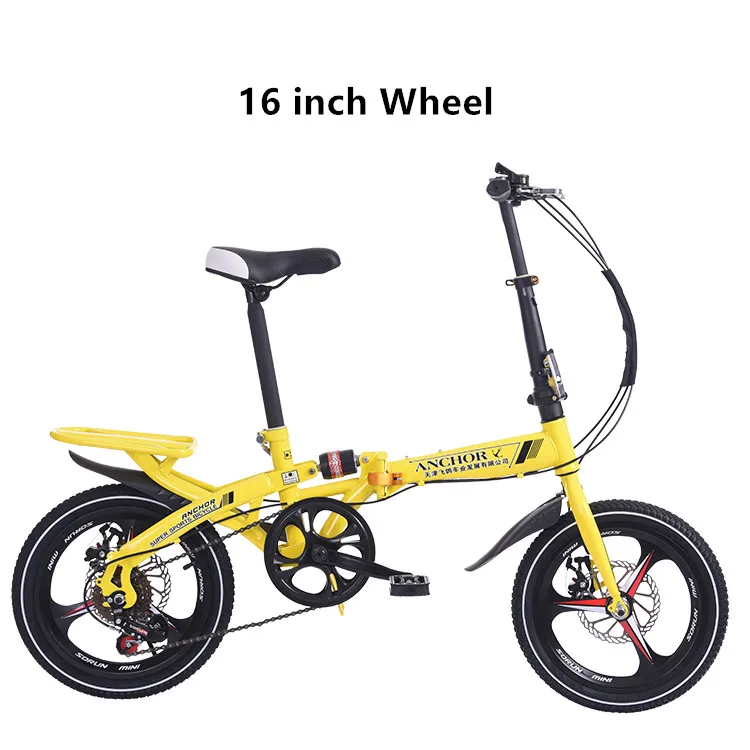 16 inch yellow 1 Новые 14/16/20 дюймов графит для колес Сталь рамки для iPhone 6 plus Скорость Для женщин складной детский велосипед Открытый BMX с амортизацией Bicicleta - Цвет: 16 inch yellow 1