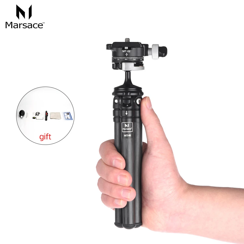 Marsace MF-01 Carbon Fiber Light Stand - Extends To 194cm, Detachable Monopod, 16mm/1/4" Screw Top