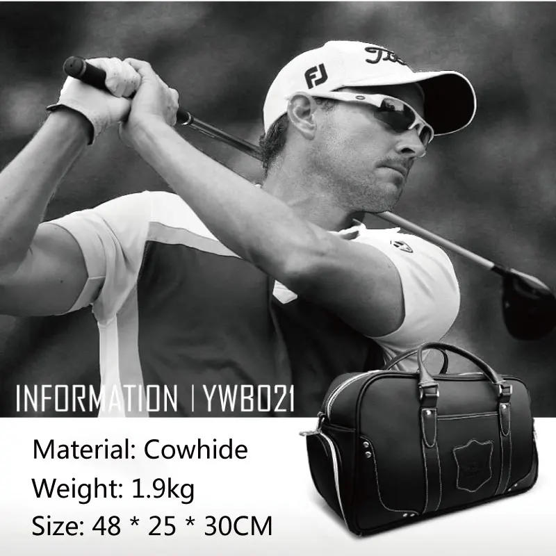 1 pcs Golf Clothing Bag PGM men's motion portable bag Built-in shoes bag Large Capacity Leather YWB021