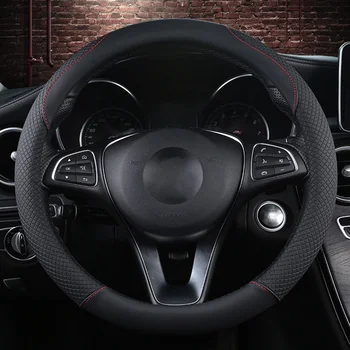

Microfiber Leather Four Seasons Universal 37cm-38cm Car Handlebar Steering Wheel Cover