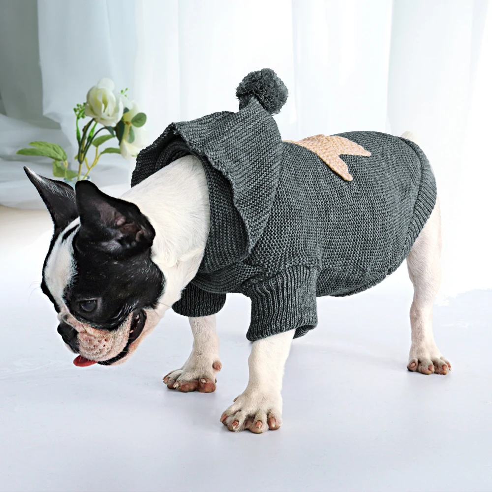 Зимняя одежда для маленькой собаки для Йоркских чихуахуа, мягкие свитеры для домашних животных, толстовки с капюшоном, одежда для щенков, теплый свитер для собак питбулл, Бульдоги