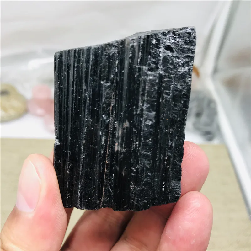 

natural black tourmaline crystal mineral samples rough gemstone