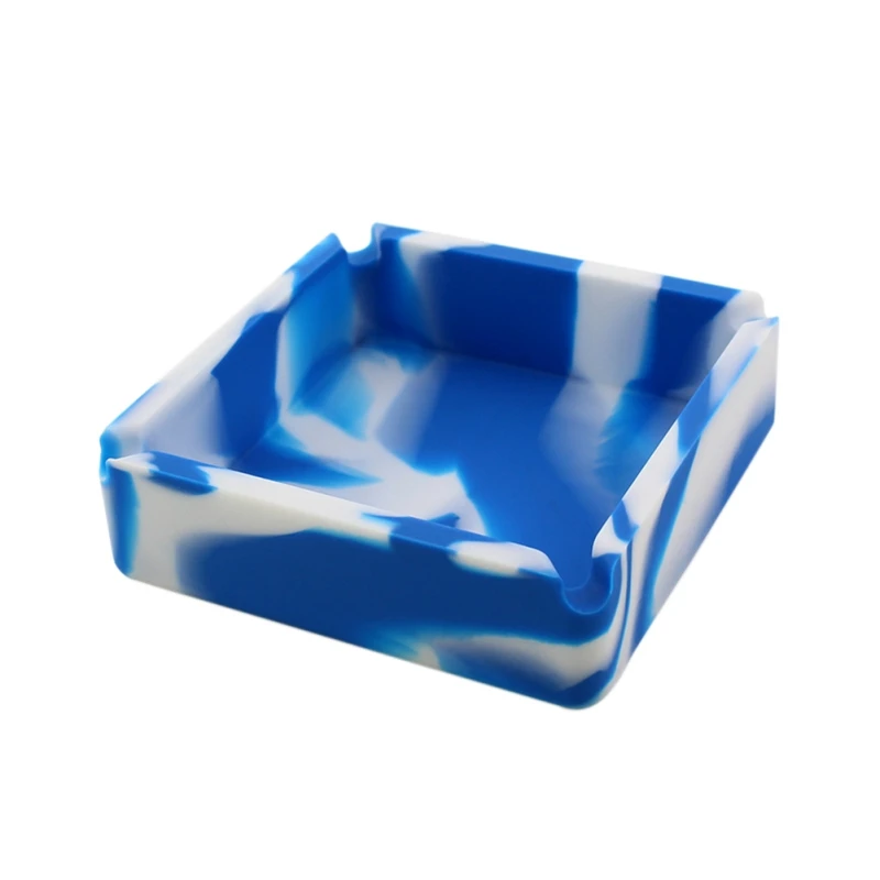 

10x10x3cm New Colored Marble Pattern Square Silicone Ashtray Eco-Friendly Rubber Heat Resistant Ashtray