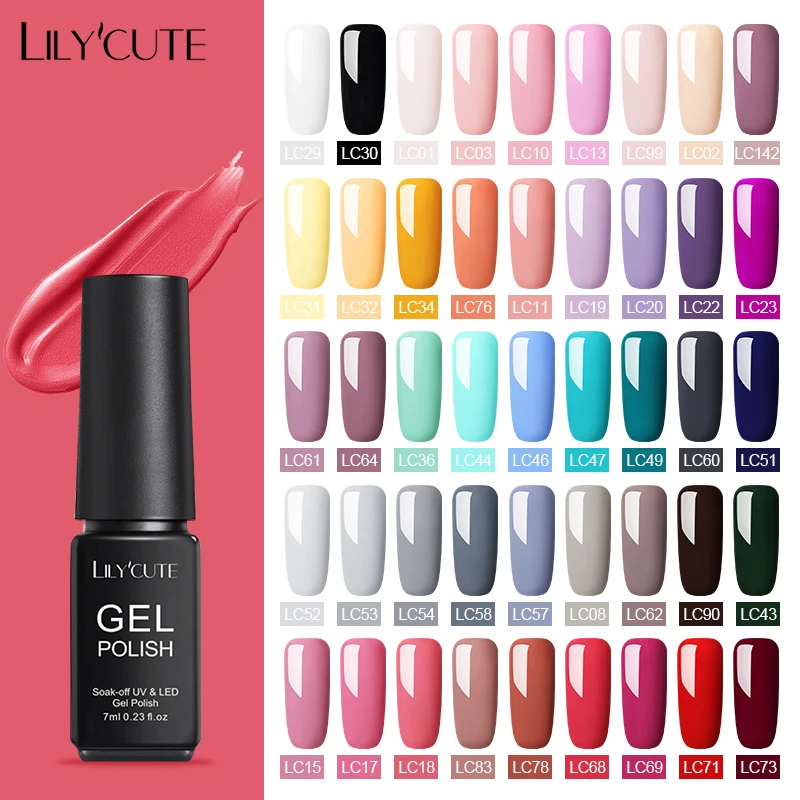 LILYCUTE, 60 цветов, матовый Гель-лак для ногтей, полуперманентный замачивающийся УФ-Гель-лак, матовый эффект, гель для ногтей, нужно матовое верхнее покрытие