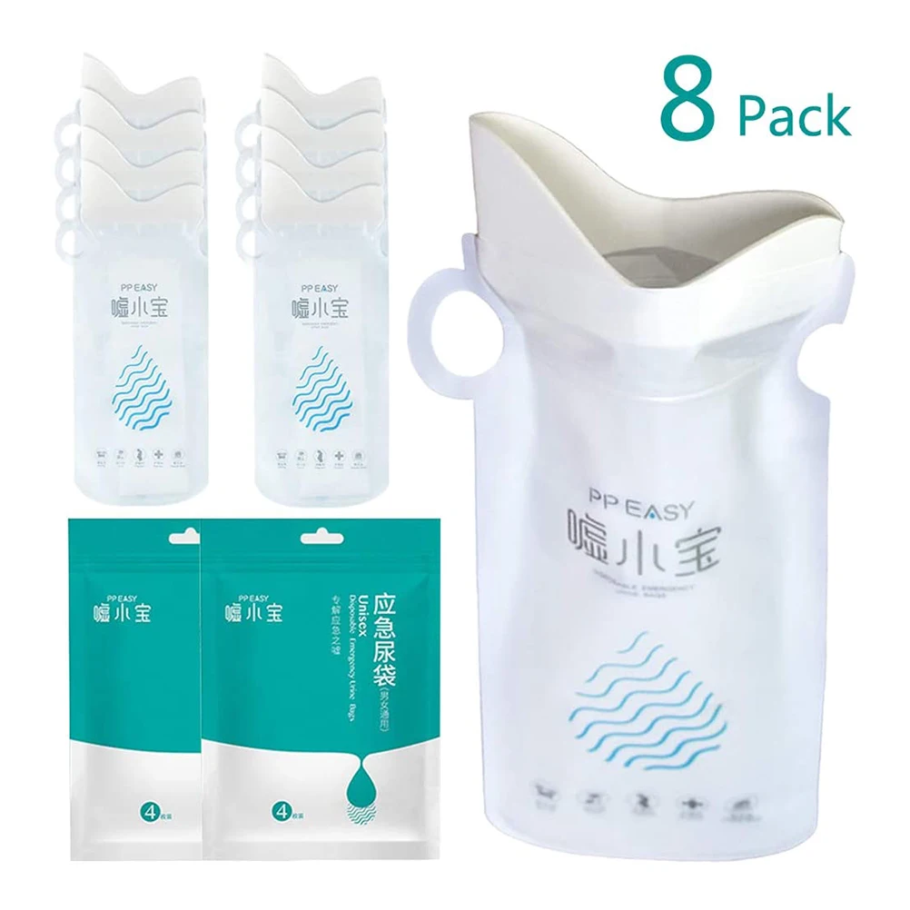 8pcs 5600ml Outdoor Urine Bag Women Men Children Mini Toilet Mobile Urinal Toilet Aid Bottle