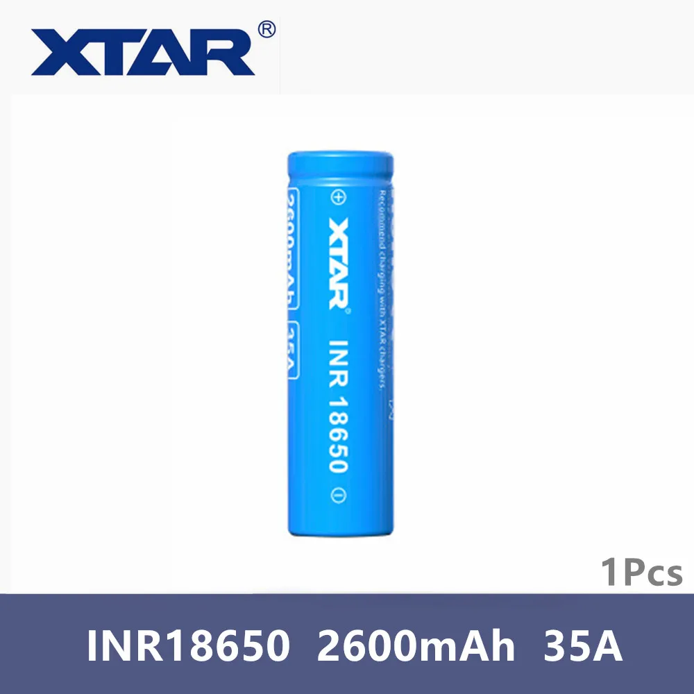 Аккумулятор Xtar INR 18650 1 шт. 2600 мА/ч 35а Импульсный разряд высокий расход 3 6в литий