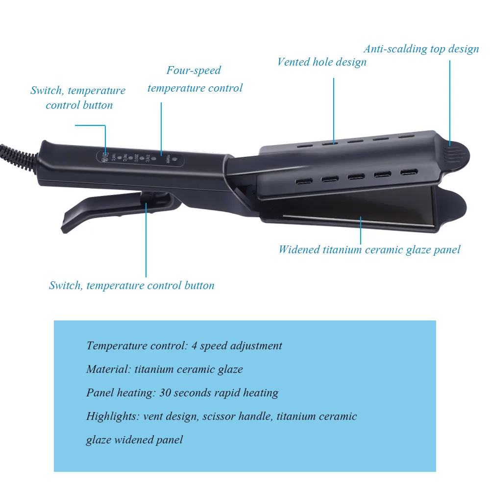 Professional Flat Iron Hair Straightener Iron Plate Hair Flat Iron 2 in 1 Hair Straightener 3