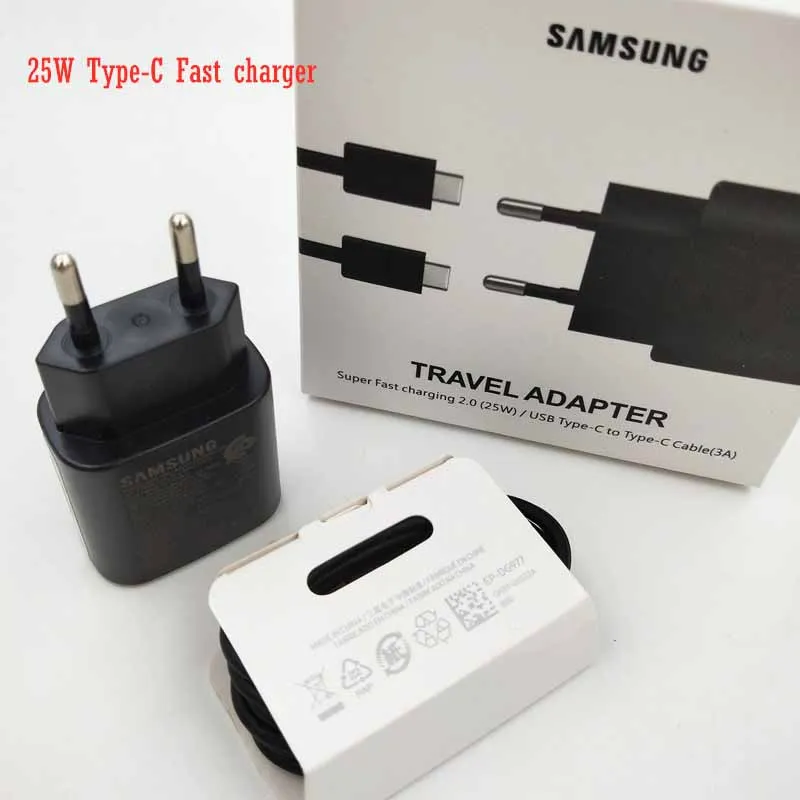 Супербыстрое зарядное устройство Samsung Note 10 Galaxy Note10 + A8S A80 A90 S10 Usb PD быстрая EU вилка