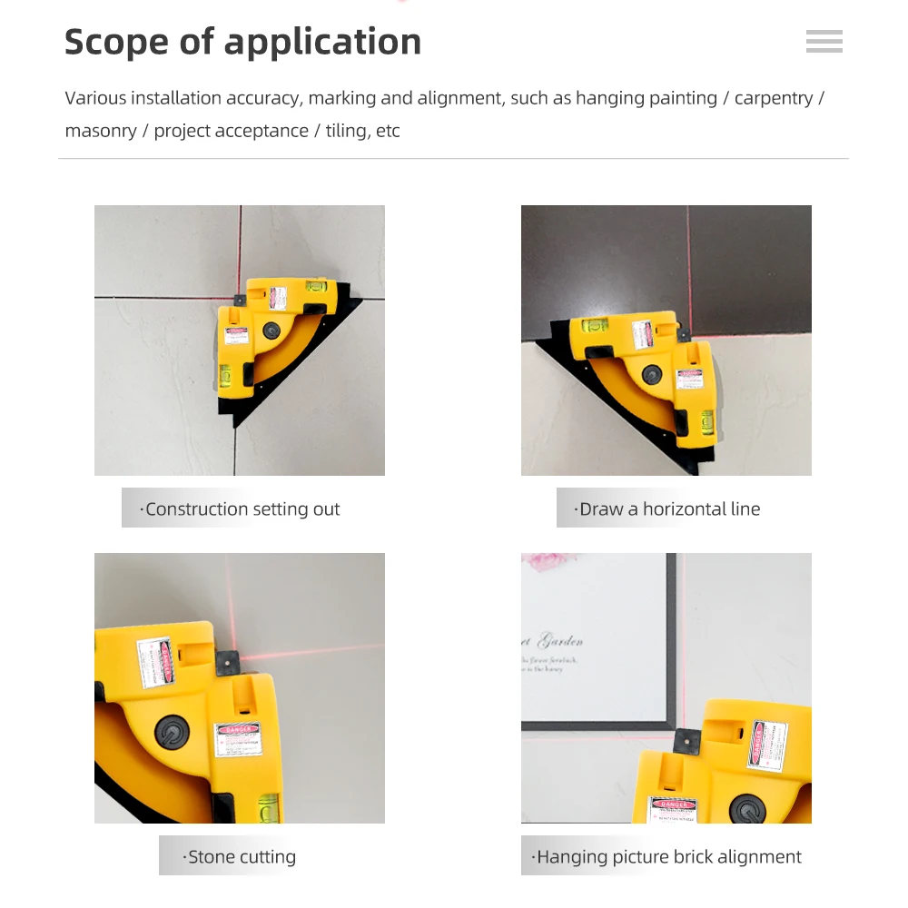 Right Angle 90 Degree Square Laser Level High Quality Level Tool Laser Measurement Tool Horizontal and Vertical Laser Level - Image 6