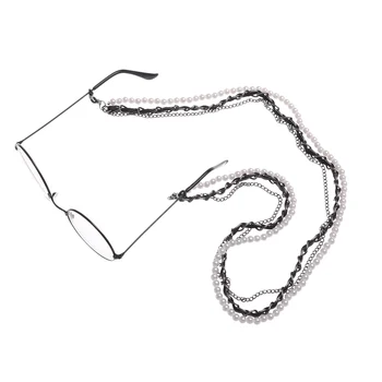 

1Pc Fashion Glasses Chain Pearl Leather Glasses Holder Lanyard Straps Neck Sunglasses Cords Reading Glasses Necklace Dropship