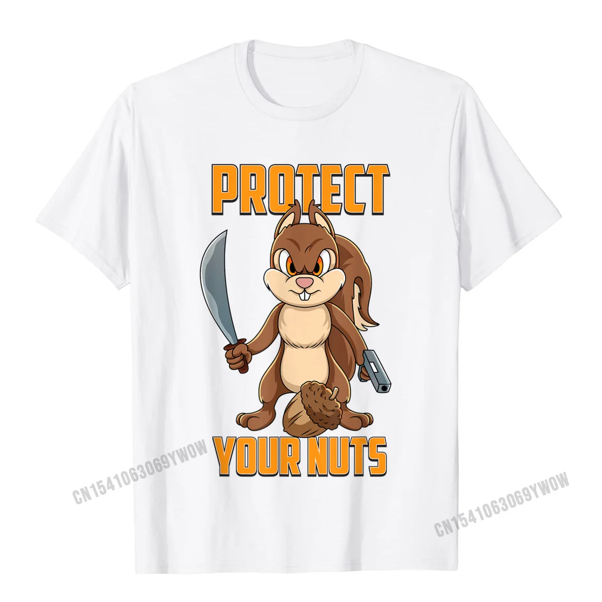 Customized Design T Shirts 2021 Popular Thanksgiving Day Short Sleeve Round Collar Tops Shirt Cotton Men 3D Printed Tee Shirt Cool Squirrel Protect Your Nuts Squirrel Hunters Gun T-Shirt__710 white