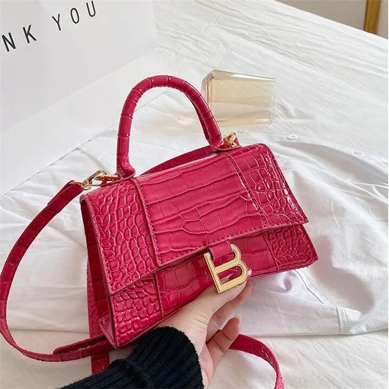 New Small Leather Women's Bags Designer Vintage Alligator Pattern PU Mini Handbags Causal Shoulder Bag Female Crossbody Bag-tote