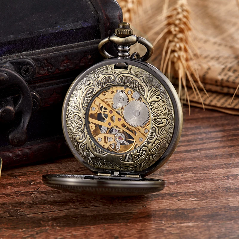 Топ Мода уникальный дизайн козла Механические карманные часы брелок цепь мужские и женские часы ожерелье подвеска цепь мужской подарок