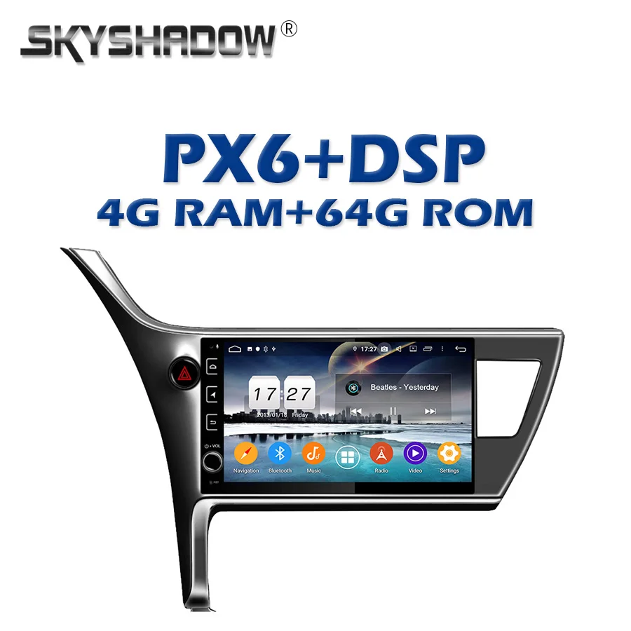 Автомобильный DVD-плеер PX6 DSP IPS android 11 4 Гб + 64 Wifi Bluetooth 5 0 Авторадио GPS карта для Toyota