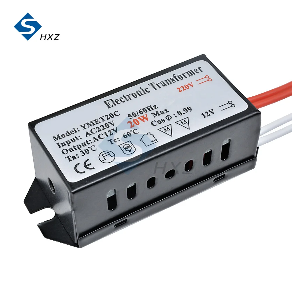 

LED Electronic Transformer AC 220V to 12V 20W for Halogen Lamp & Crystal Lamp G4 Light Beads Low Voltage Halogen Lamp