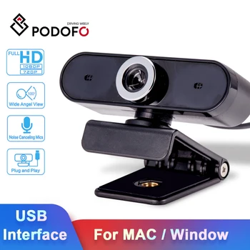 

Podofo Webcam USB Digital Interface Web Camera Built- in Microphone Webcam Cover For Laptops PC For MAC Window Android Webcam
