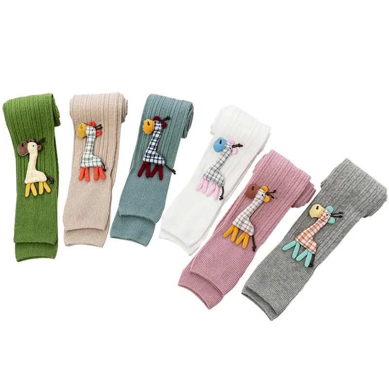 1 to 8 Years Spring Autum Cute Deer Girl Trousers High Quality Cotton Girls' Leggings Soft Knitted Pants for Children's Legging