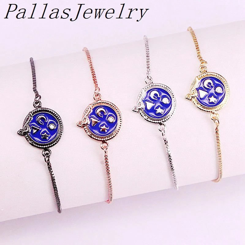 10 шт женский браслет, модные ювелирные изделия Регулируемые Новое поступление! CZ круглая эмалированная форма, 4 цвета