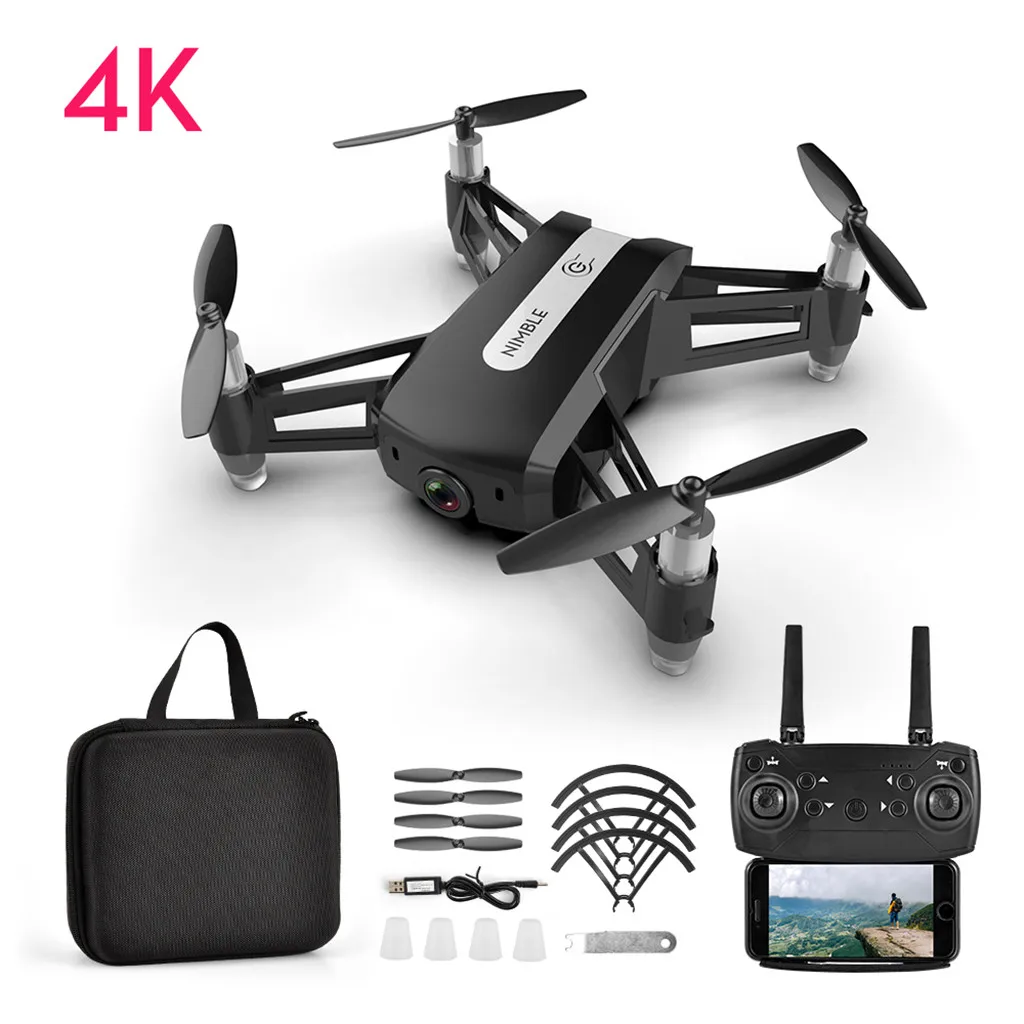 Дрон R11 x pro 2,4G селфи Wi-Fi FPV с камерой 4K HD бесщеточный Квадрокоптер складной 12 минут время полета RC удержание FPV Дрон - Цвет: BK