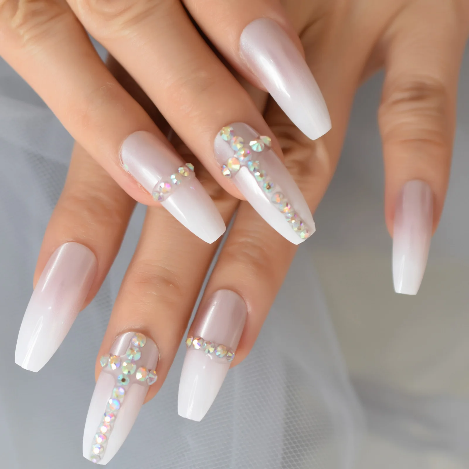 White Nails Stones